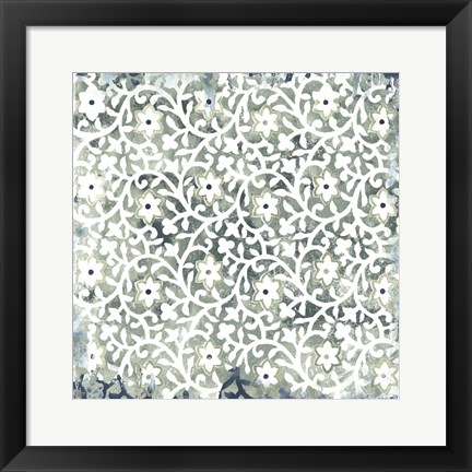 Framed Flower Stone Tile III Print