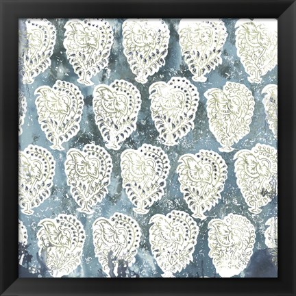 Framed Flower Stone Tile IV Print