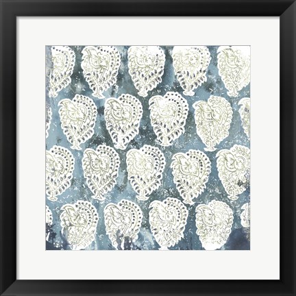 Framed Flower Stone Tile IV Print