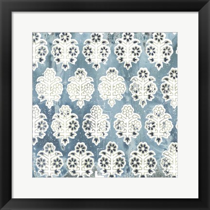 Framed Flower Stone Tile VIII Print