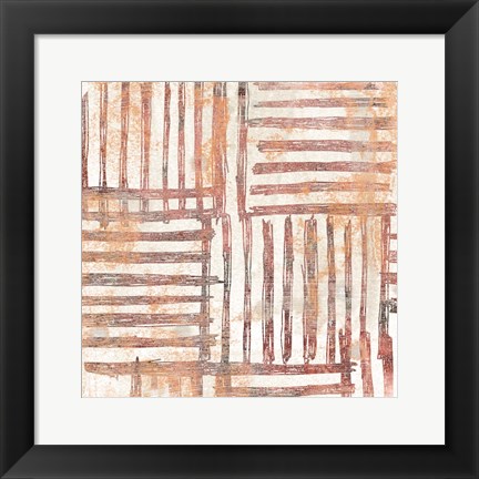 Framed Red Earth Textile I Print