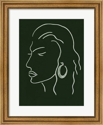 Framed Malachite Portrait III Print