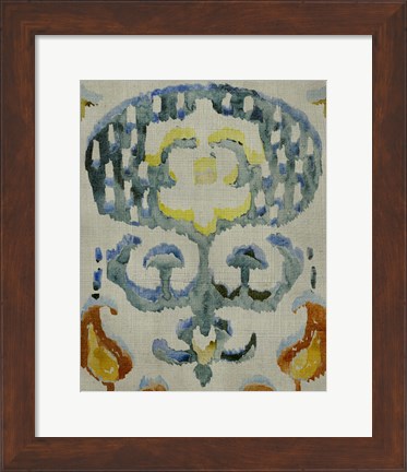 Framed Bohemian Ikat I Print