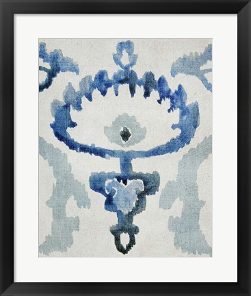 Framed Sapphire Ikat VI Print