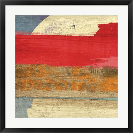 Framed Moon Rising from the Crimson Sky I Print