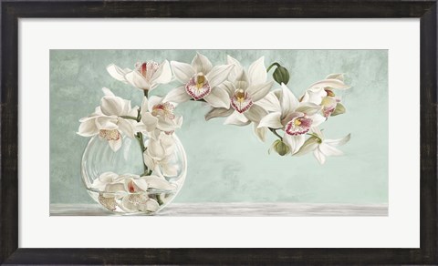 Framed Orchid Arrangement II (Celadon) Print