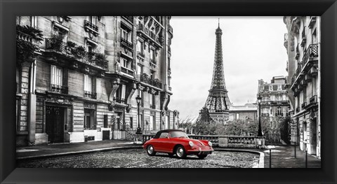 Framed Roadster in Paris (Rouge) Print