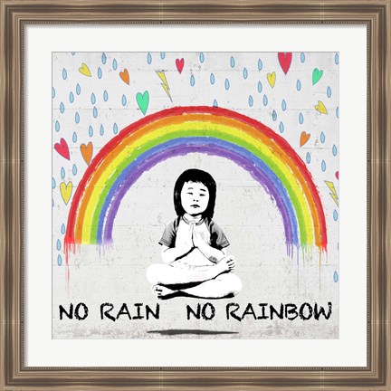 Framed No Rain No Rainbow (detail) Print
