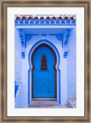 Framed Morocco, Chefchaouen A Traditional Door Print