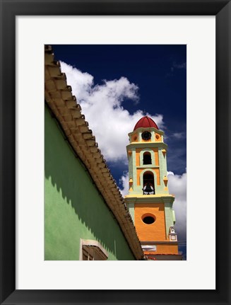 Framed Cuba, Trinidad Iglesia Y Convento De San Francisco Belltower Print