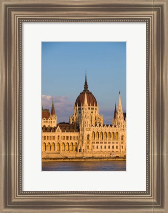 Framed Hungary, Budapest Parliament Building On Danube River Print