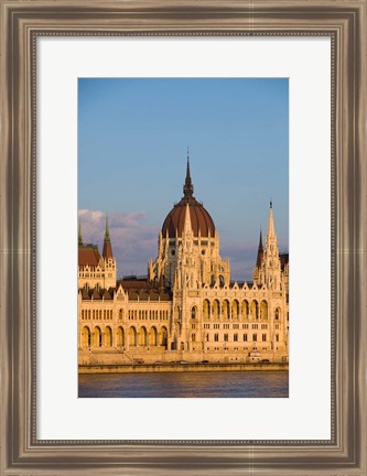 Framed Hungary, Budapest Parliament Building On Danube River Print