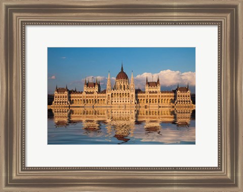 Framed Hungary, Budapest Parliament Building On Danube River Print