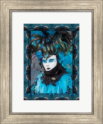 Framed Elaborate Masked Costume For Carnival, Venice, Italy 19 Print