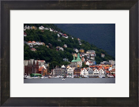 Framed Norway, Bergen Bergen Harbour Print