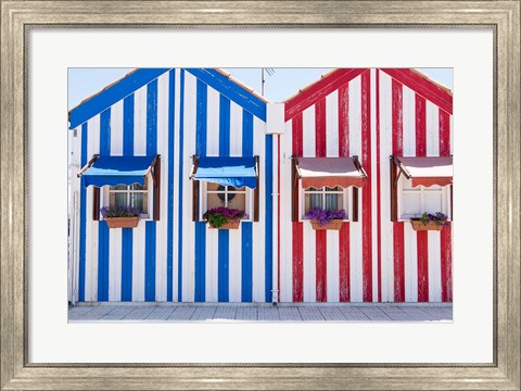 Framed Portugal, Costa Nova, Fisherman&#39;s Village Print