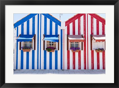 Framed Portugal, Costa Nova, Fisherman&#39;s Village Print