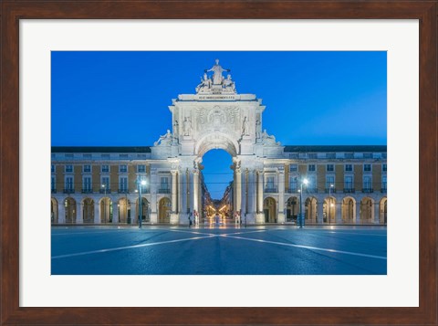 Framed Portugal, Lisbon, Baixa, August Street Arch At Dawn Print