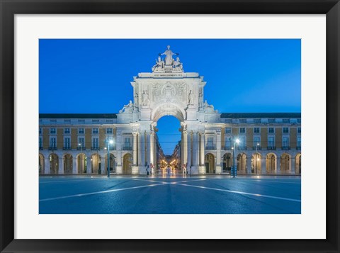 Framed Portugal, Lisbon, Baixa, August Street Arch At Dawn Print