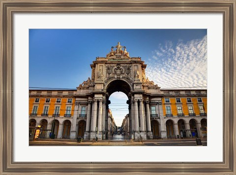 Framed Portugal, Lisbon, Rua Augusta, Commerce Square, Arched Entry Print