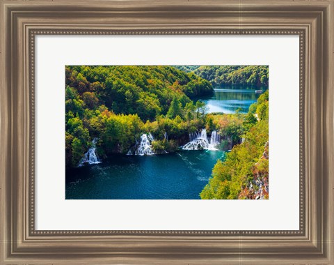 Framed Lake Kozjak And Travertine Cascades On The Korana River, Croatia Print