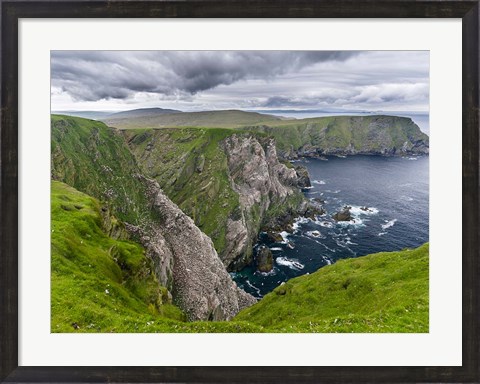Framed Hermaness National Nature Reserve On Unst Island Shetland Islands Print