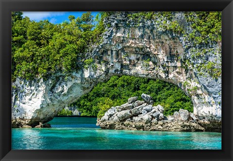 Framed Rock Arch In The Rock Islands, Palau Print