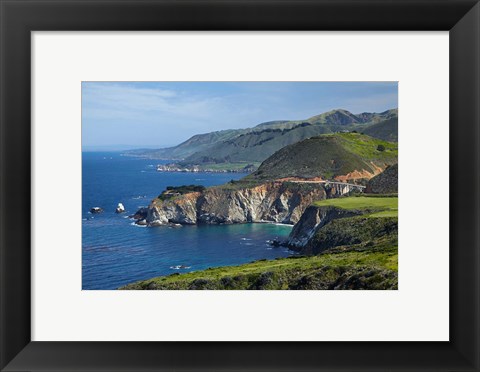 Framed Hurricane Point, Big Sur, Californiam Usa Print