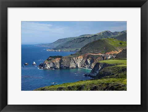 Framed Hurricane Point, Big Sur, Californiam Usa Print