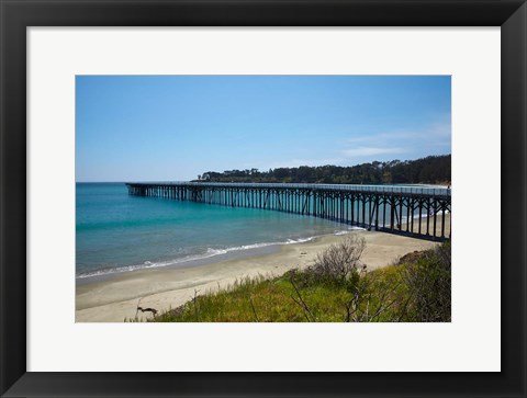 Framed Jetty And William Randolph Hearst Memorial Beach, California Print