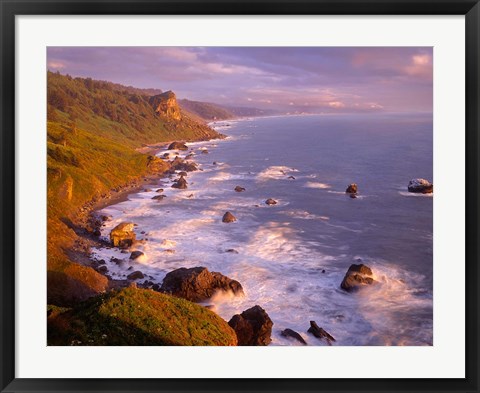 Framed View From High Bluff Overlook To Split Rock, California Print