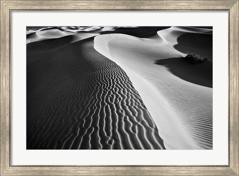 Framed Valley Dunes Landscape, California (BW) Print