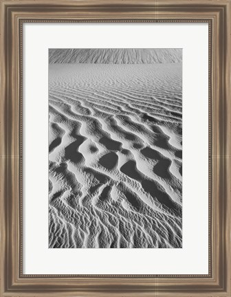 Framed California, Valley Dunes Sand Ripples (BW) Print