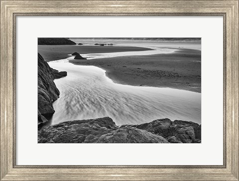 Framed California, Mendocino Jughandler Creek (BW) Print
