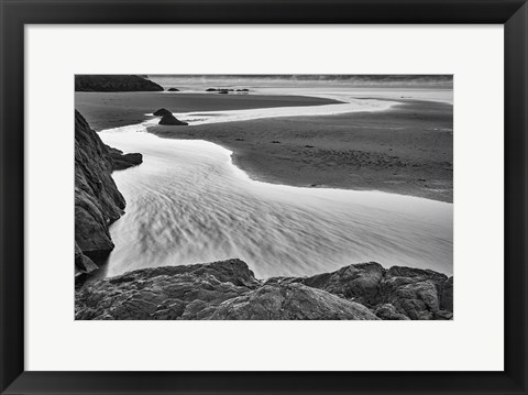 Framed California, Mendocino Jughandler Creek (BW) Print