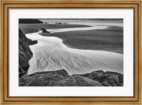 Framed California, Mendocino Jughandler Creek (BW) Print