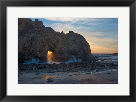 Framed Arch&#39;s Last Light At Pfeiffer Beach Print