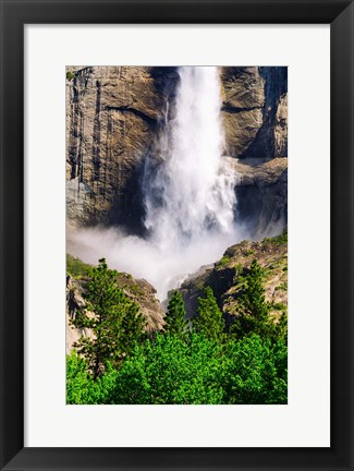 Framed Detail Of Upper Yosemite Falls Print