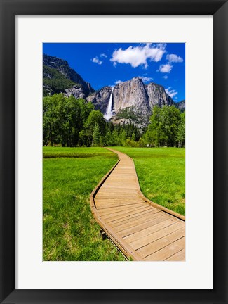 Framed Boardwalk Headed To Yosemite Falls Print