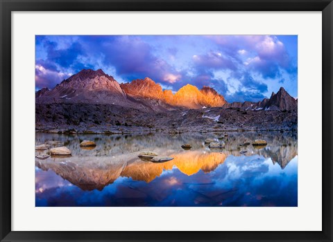 Framed Dusk On The Palisades In Dusy Basin, Kings Canyon National Park Print