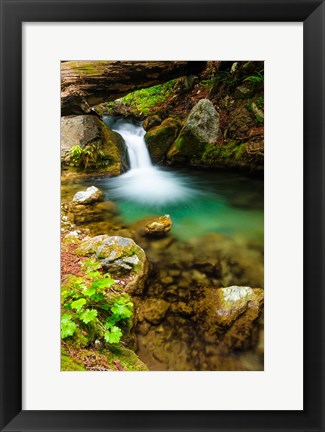 Framed Small Cascade On Hare Creek Print