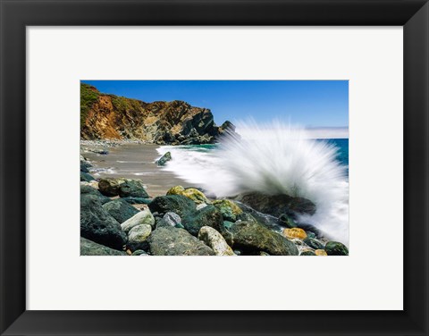 Framed Crashing Surf, Limekiln State Park Print