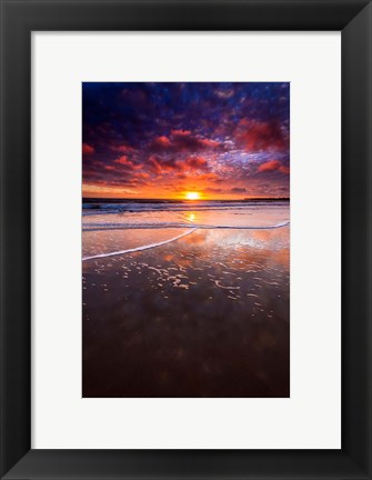 Framed Warm Sunset From Ventura State Beach Print