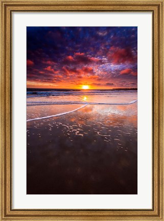 Framed Warm Sunset From Ventura State Beach Print