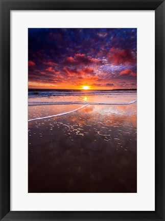 Framed Warm Sunset From Ventura State Beach Print