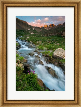 Framed Rocky Mountain Sunset In The American Basin Print