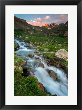 Framed Rocky Mountain Sunset In The American Basin Print