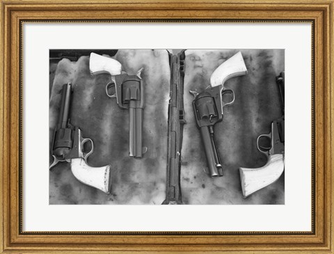 Framed Guns On Display For A Cowboy Mounted Shooting Competition Print