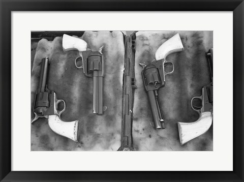 Framed Guns On Display For A Cowboy Mounted Shooting Competition Print