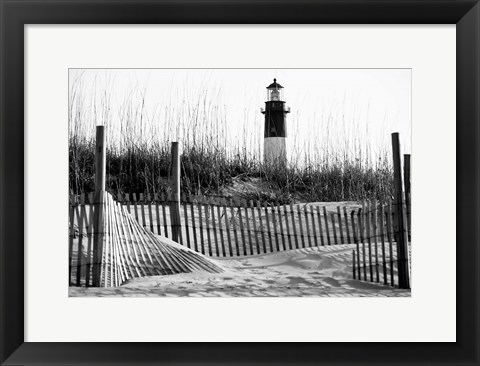 Framed Tybee Island Lighthouse, Savannah, Georgia (BW) Print